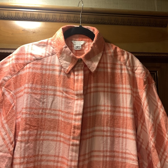 NWOT French Connection Warm Soft Very Oversized Flannel Plaid Shirt Size Small - Picture 5 of 7